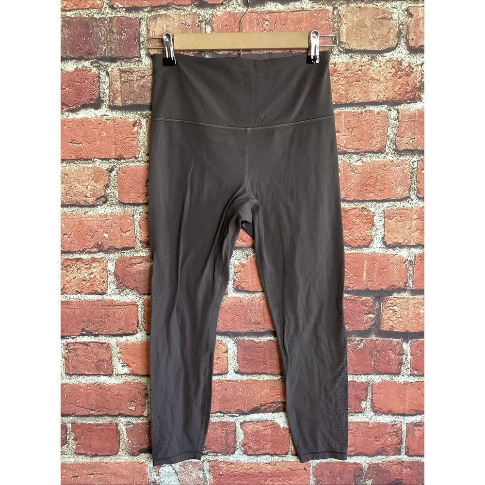 Athleta Elation Lasercut 7/8 Tight Leggings Dark Gray Small Yoga Womens